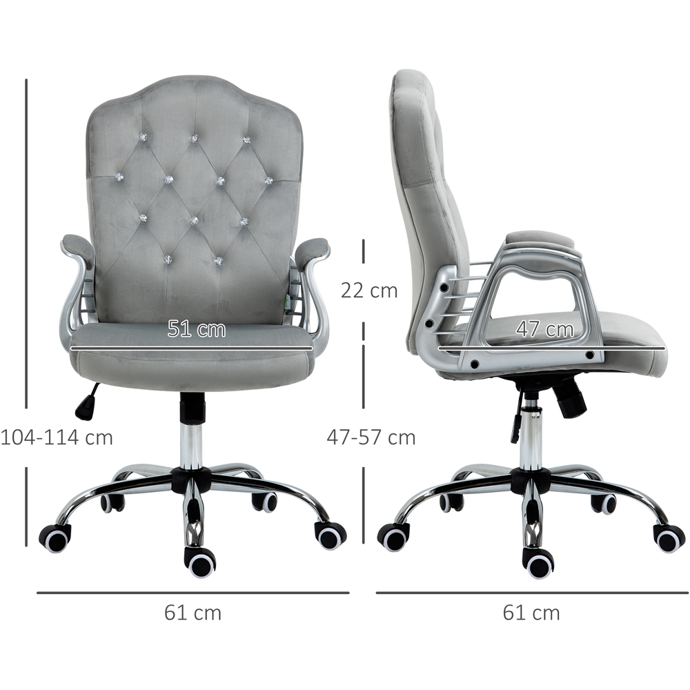 Vinsetto Grey Adjustable Office Chair Image 9