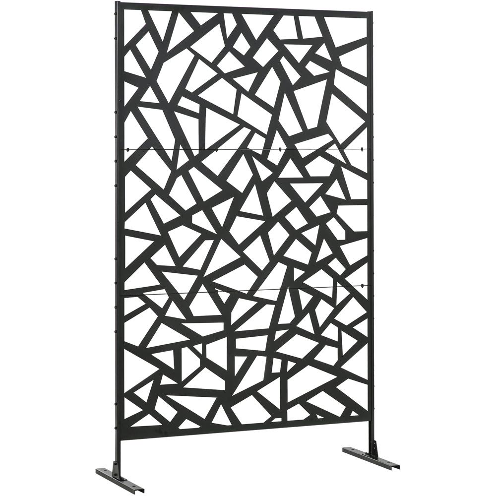Outsunny 6.4 x 4ft Black Irregular Figure Partition Screen Image 2