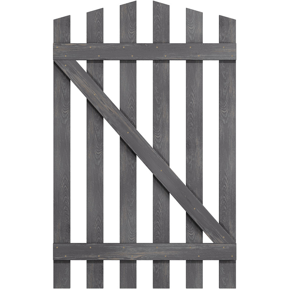 Outdoor Minimalist Grey Wooden Fence Gate 120 x 76 x 2.5cm Image 4