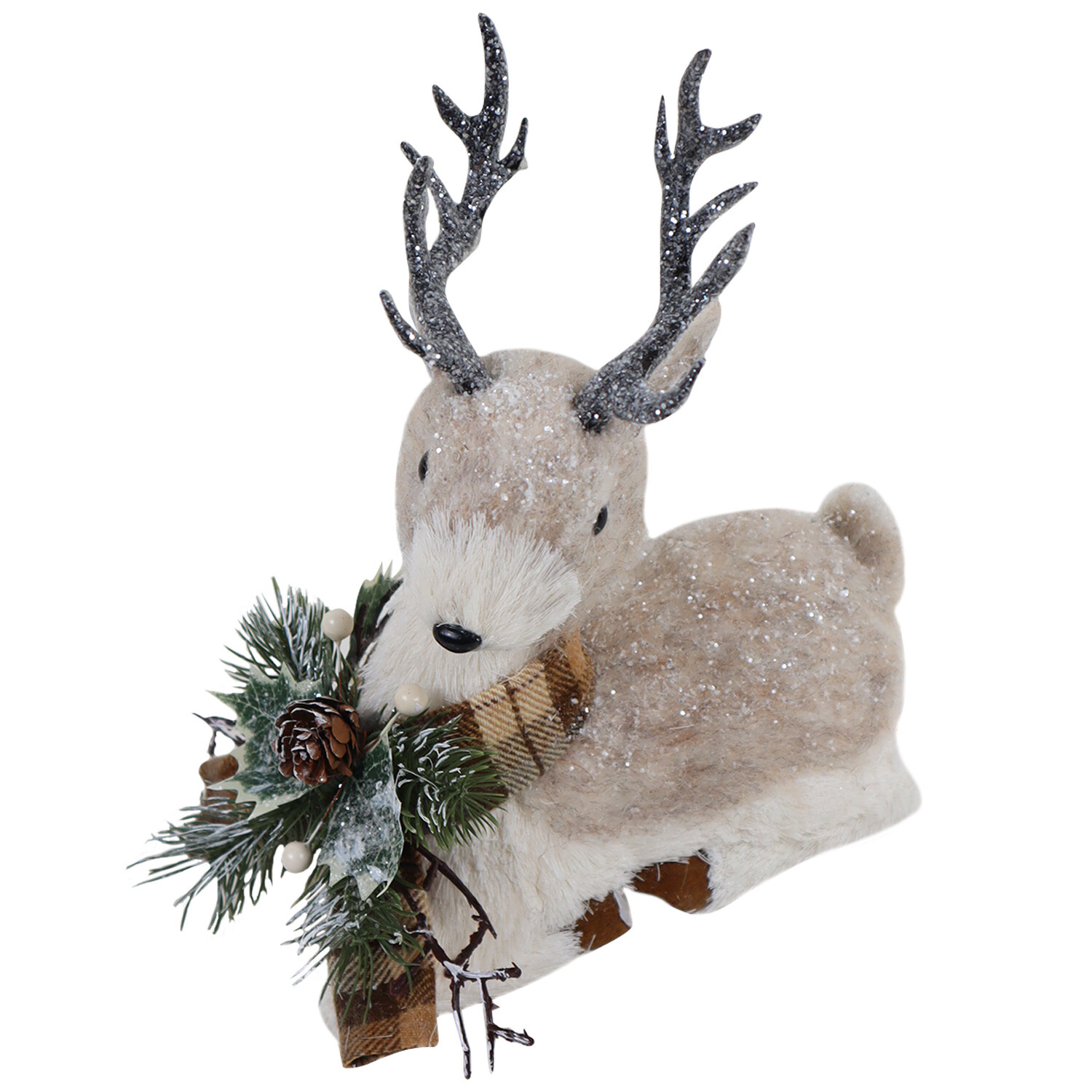 Sitting Festive Deer - Grey Image