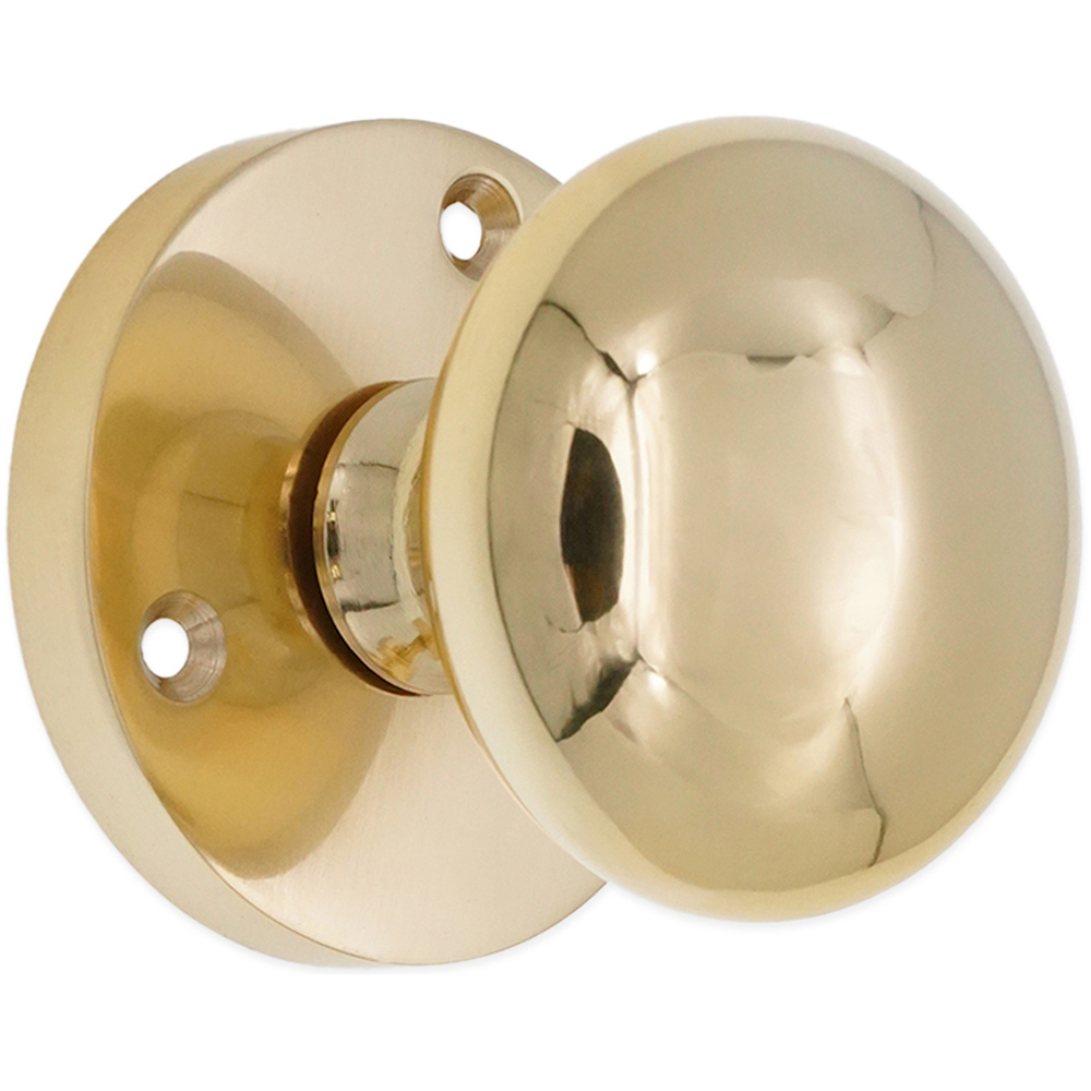Spira Brass Polished Brass Victorian Mortice Door Knob 2 Pack Image 3