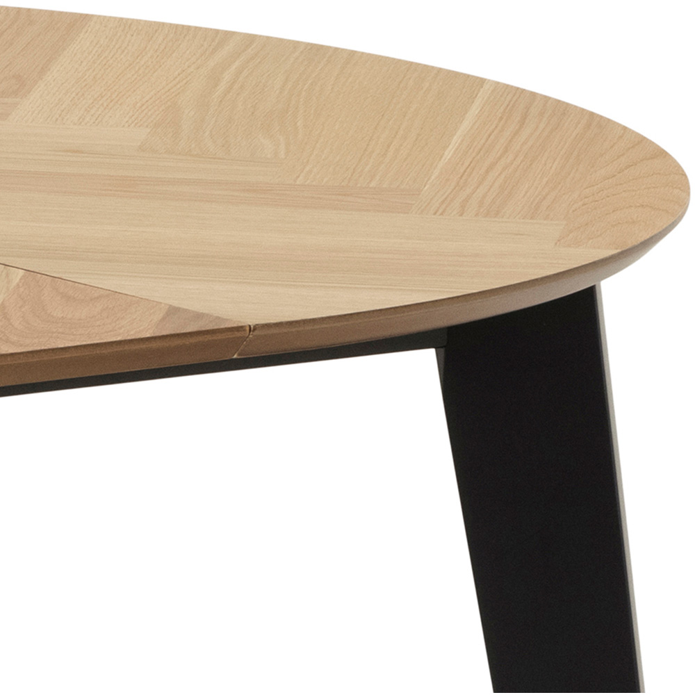 Florence Georgetown Round 6 Seater Dining Table Oak and Black Image 5