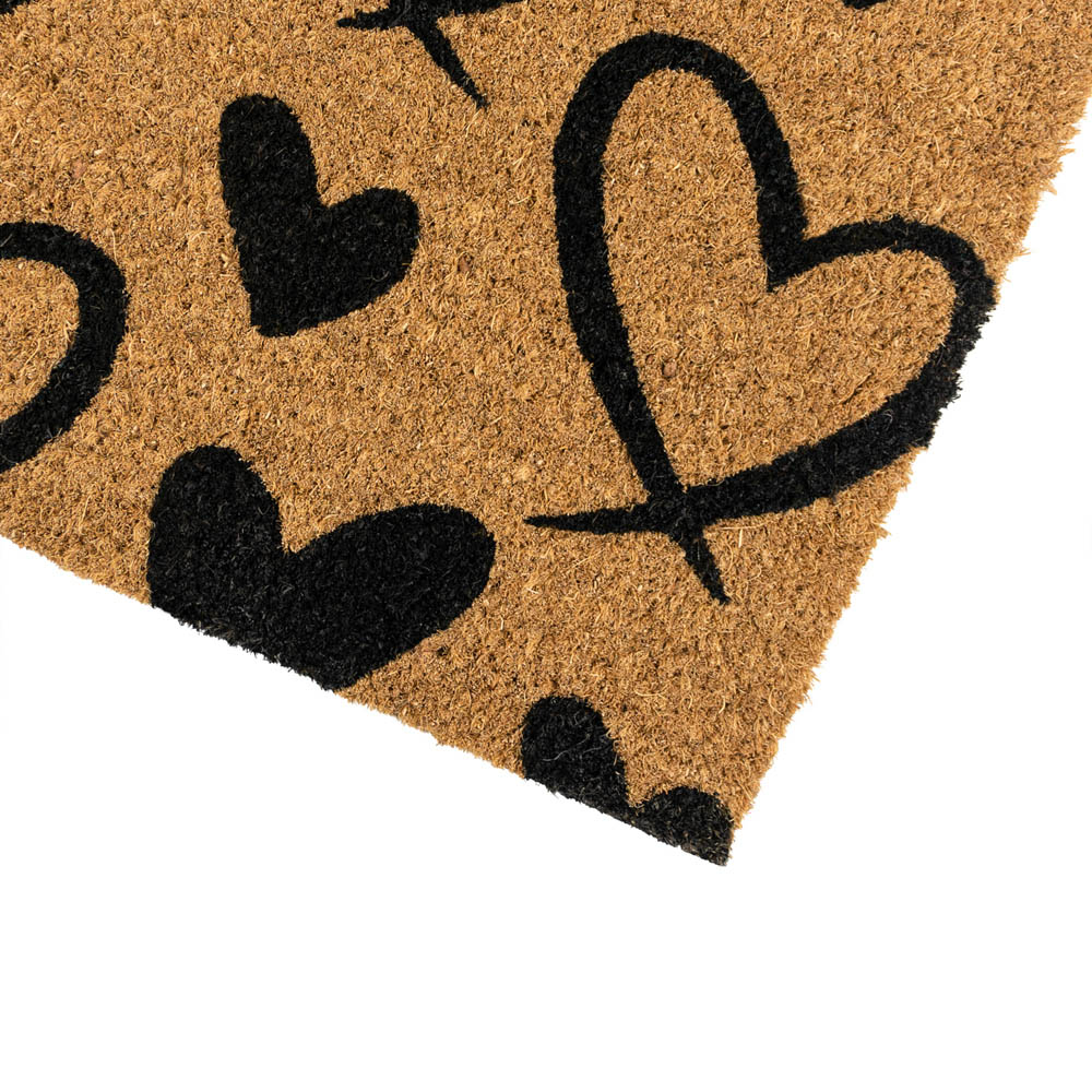 JVL Hearts Coir Latex Backed Door Runner 40 x 120cm Image 4