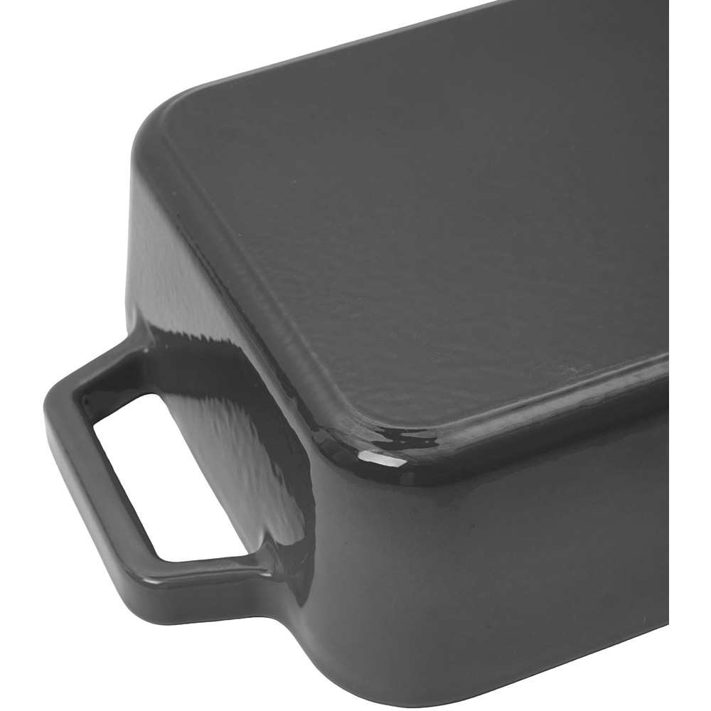 Living and Home 3.2L Grey Enamelled Cast Iron Rectangular Baking Dish Image 5