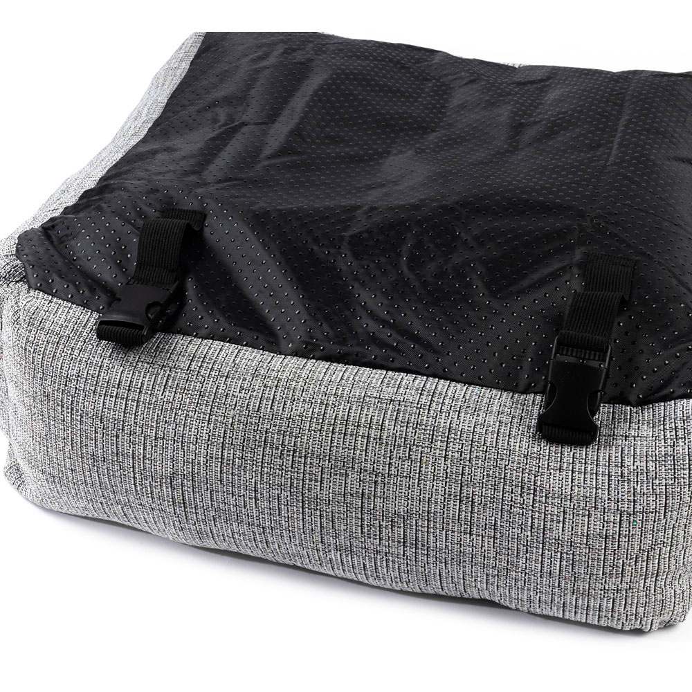 Bunty Grey Travel Dog Bed Basket with Removable Cushion Image 9