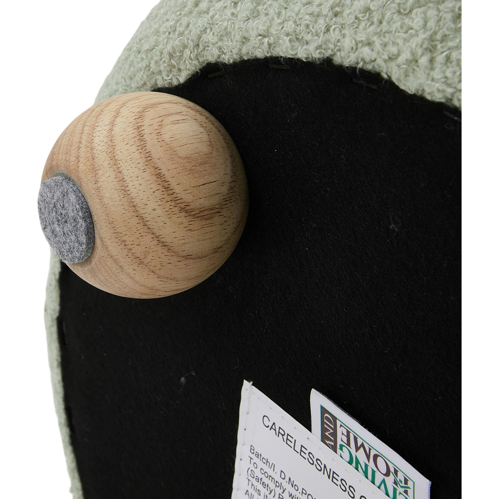 Living and Home Green Teddy Fleece Double Layer Round Footstool Image 3