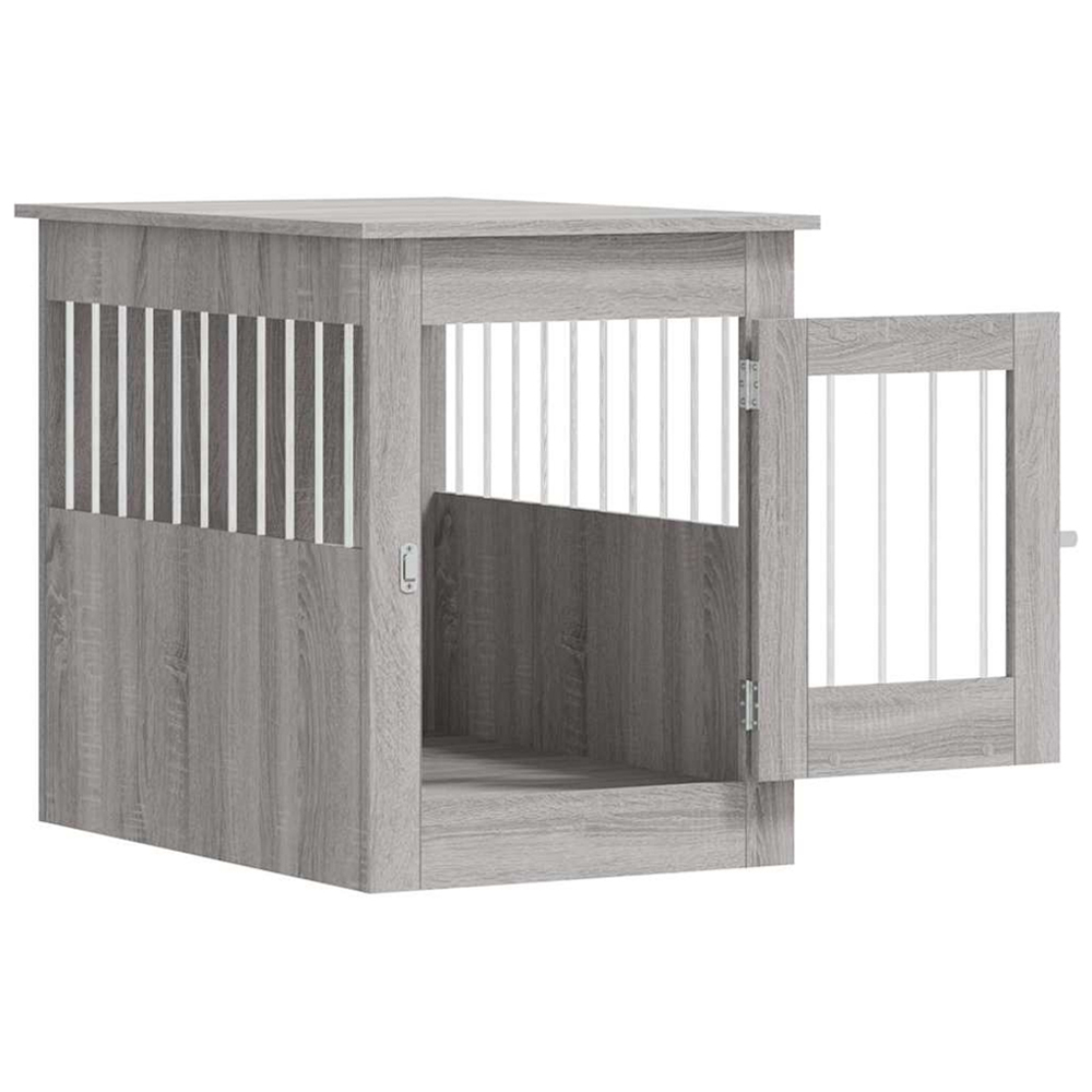 vidaXL Grey Sonoma Engineered Wood Dog Crate Furniture 68 x 55 x 80cm Image 6