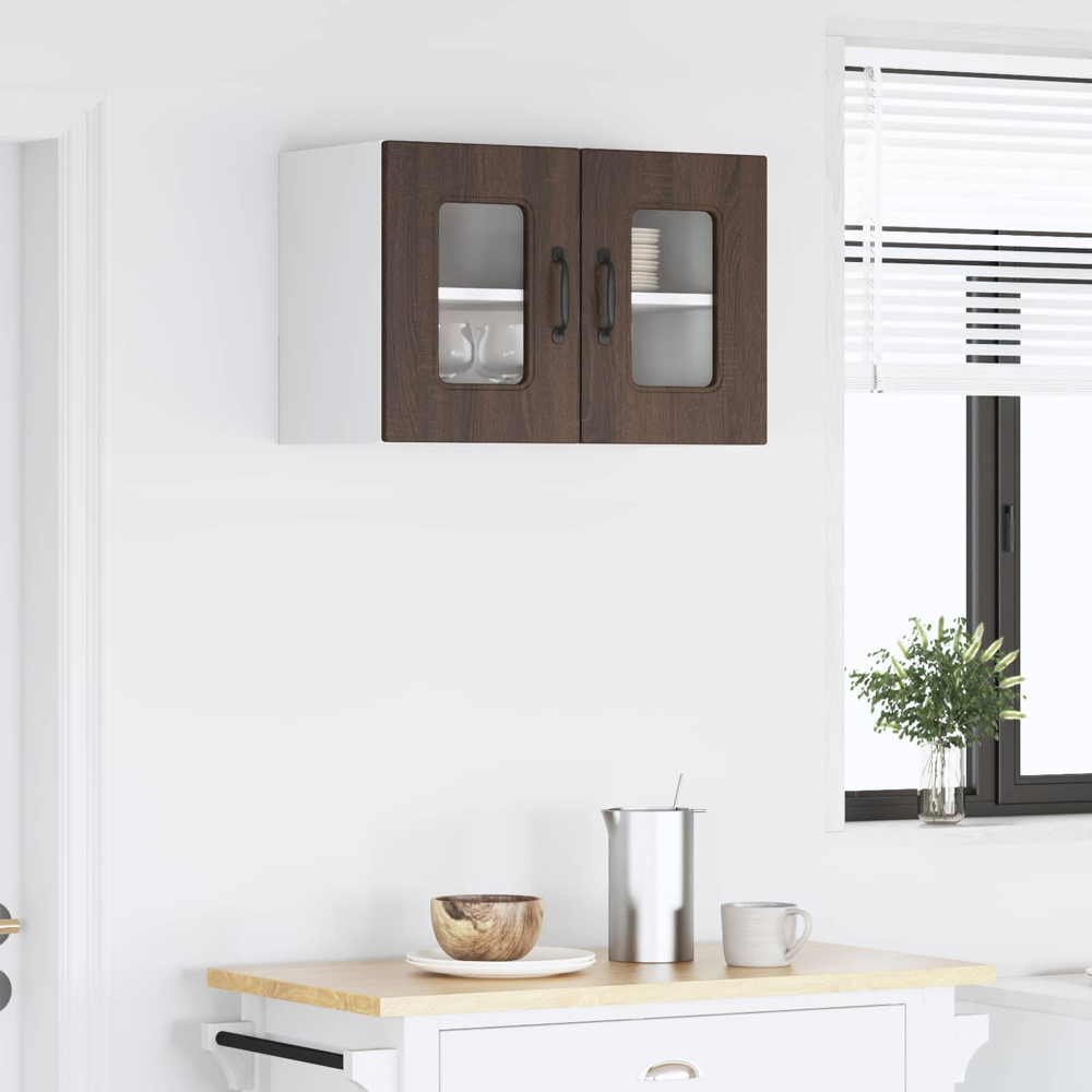 vidaXL Kalmar 2 Door Brown Oak Wall Kitchen Cabinet Image 9