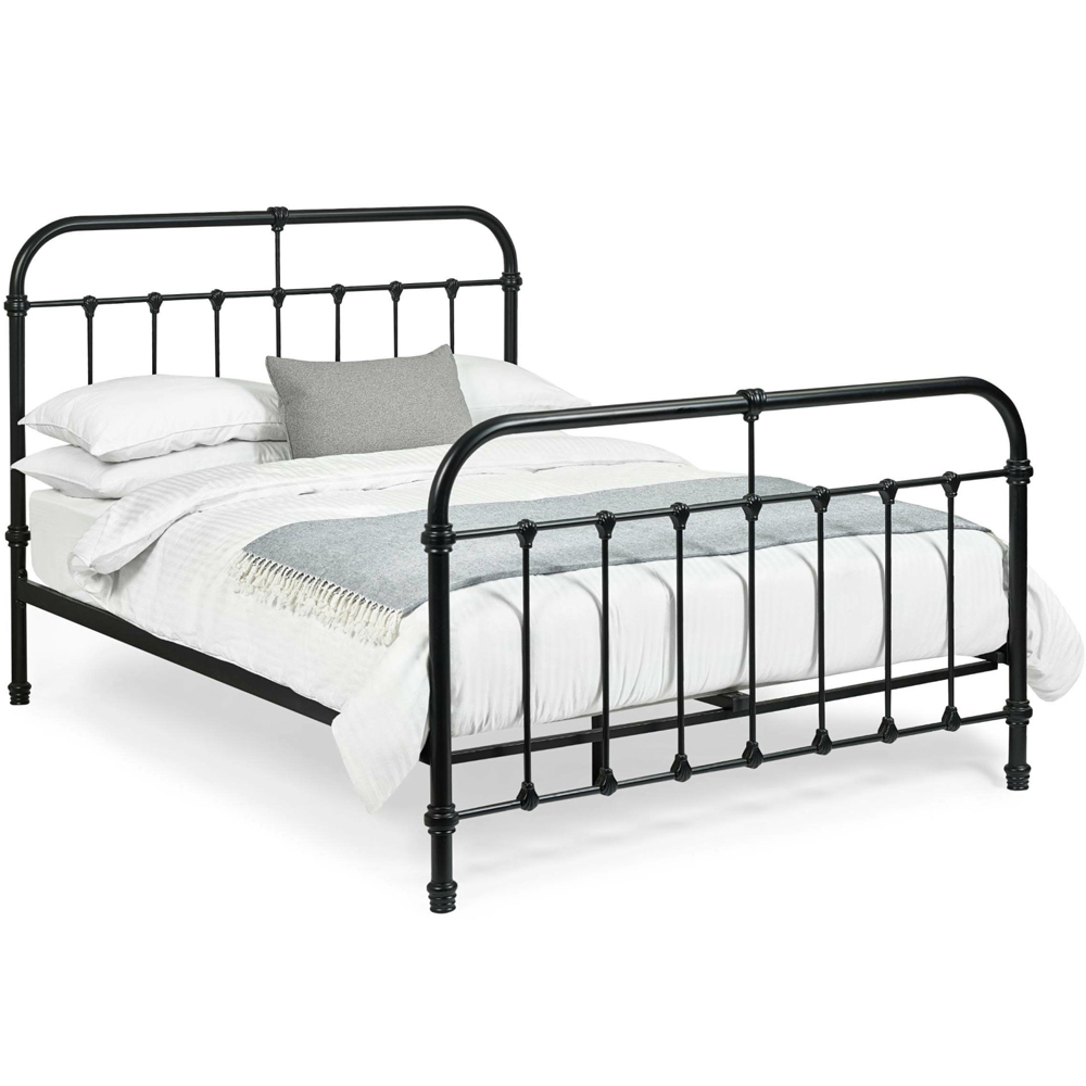 Julian Bowen Logan King Size Black Satin Metal Bed Frame Image 2