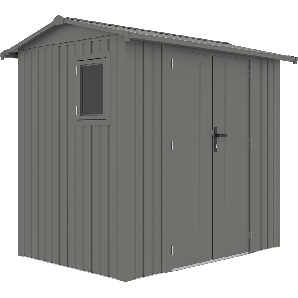 Rowlinson Brentvale Premium Apex Metal Shed with Foundation Kit 8 x 6ft Image 1