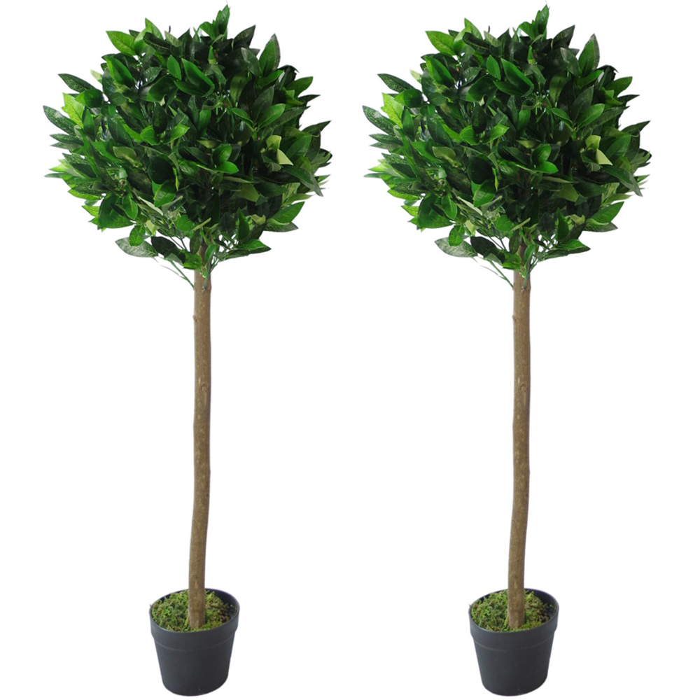 Leaf Bay Topiary Ball Artificial Tree Pot 4ft Set of 2 Image