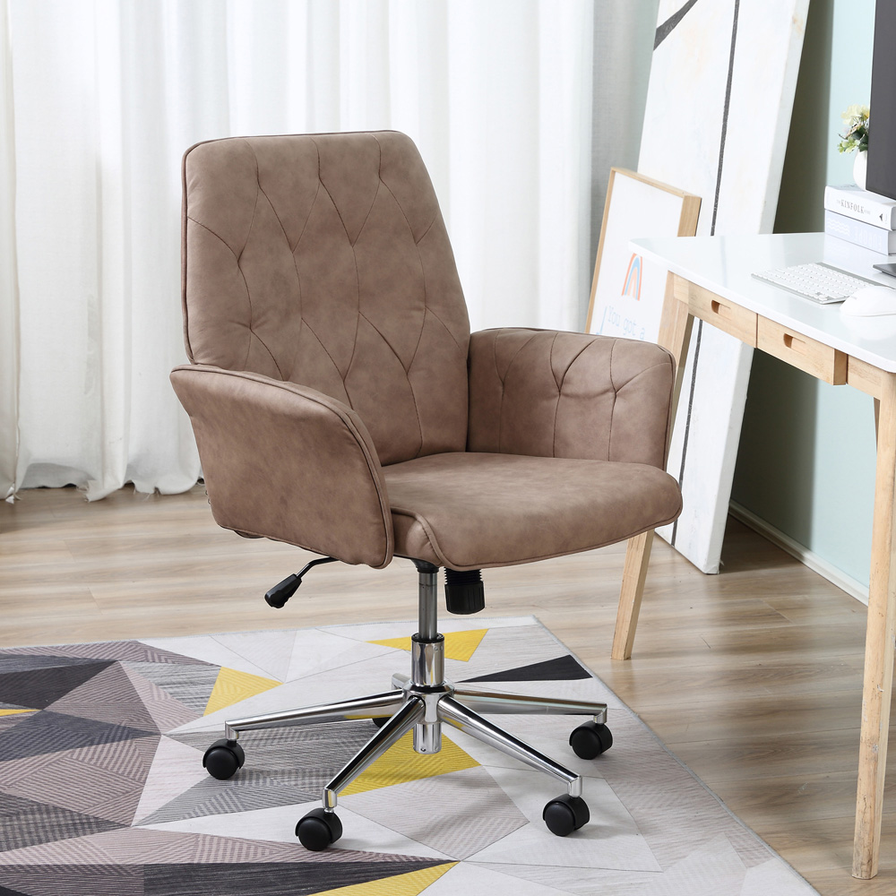 Portland Brown Micro Fibre Swivel Office Chair Image 7