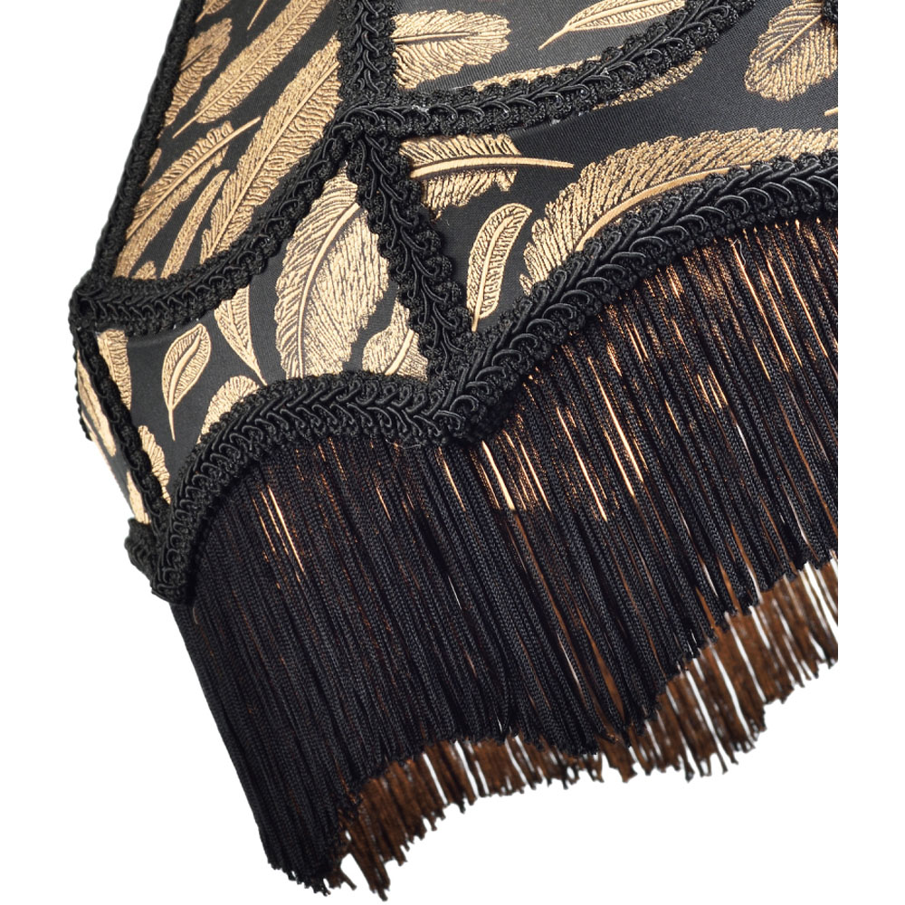 Happy Homewares Black Victorian Empire Tassels and Golden Leaves Pendant Shade Image 5