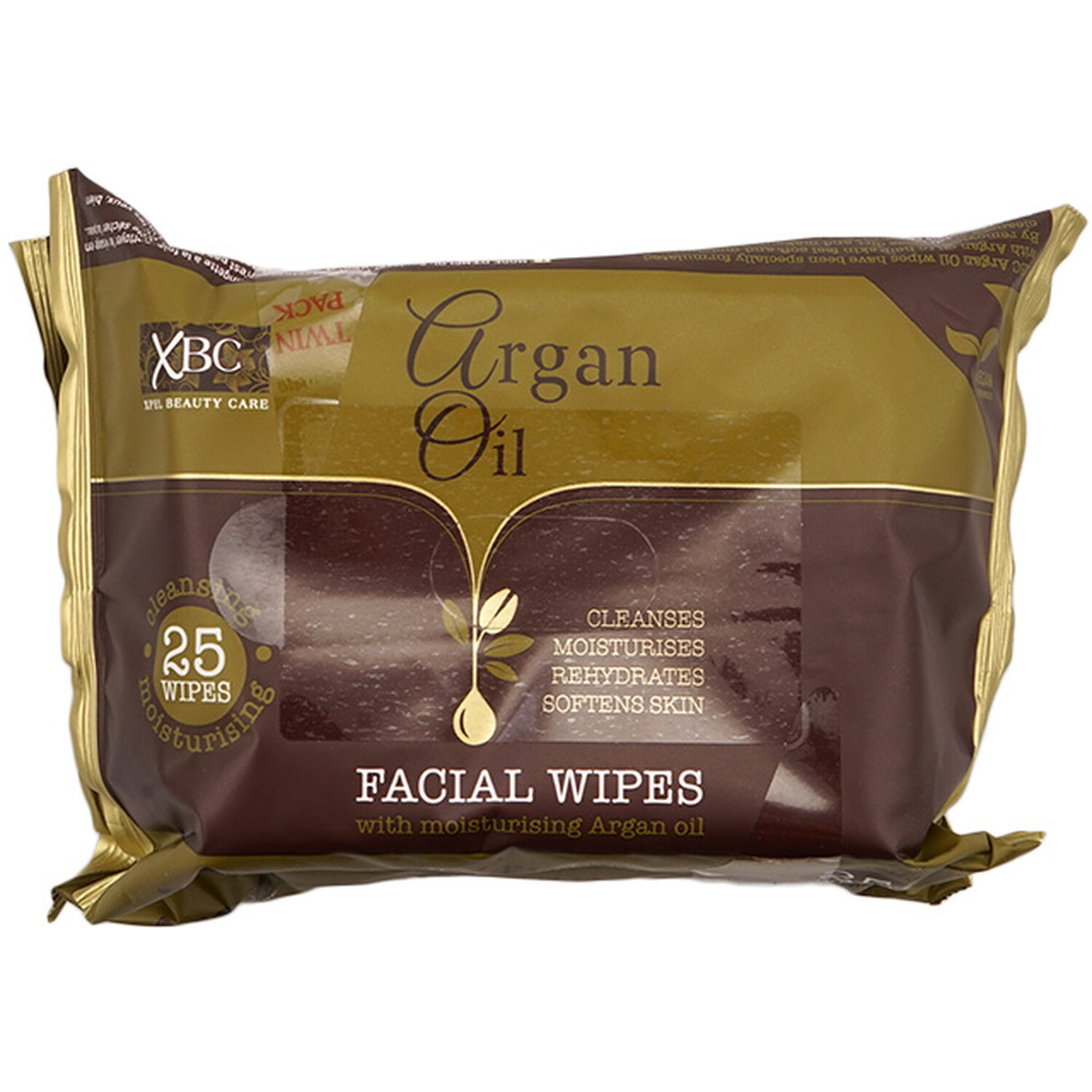 Twin Pack of Argan Oil Facial Wipes - Gold Image 1