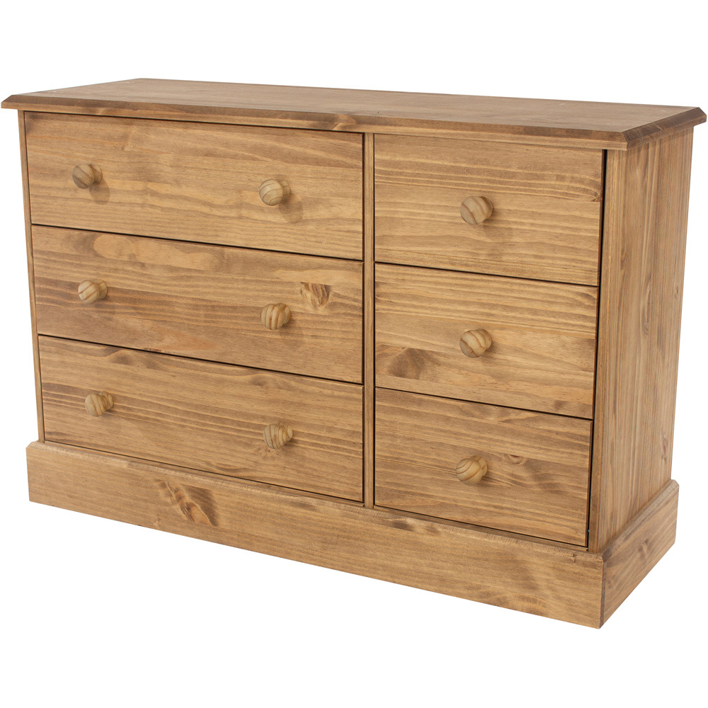 Core Products Cotswold 6 Drawer Pine Wide Chest of Drawers Image 4