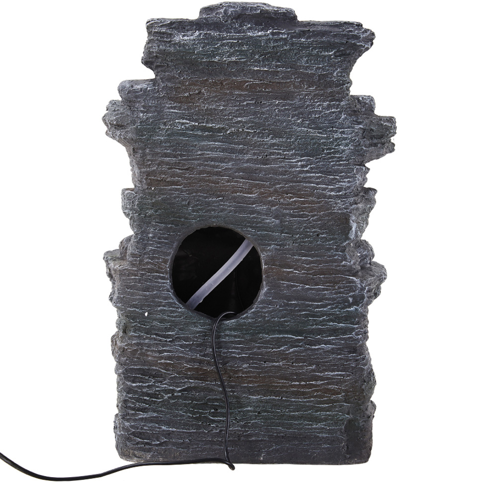 Living and Home Cascading Rock Solar Powered Water Feature with Light Image 4