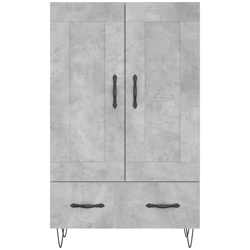 vidaXL 2 Door Single Drawer Concrete Grey Highboard Image 5