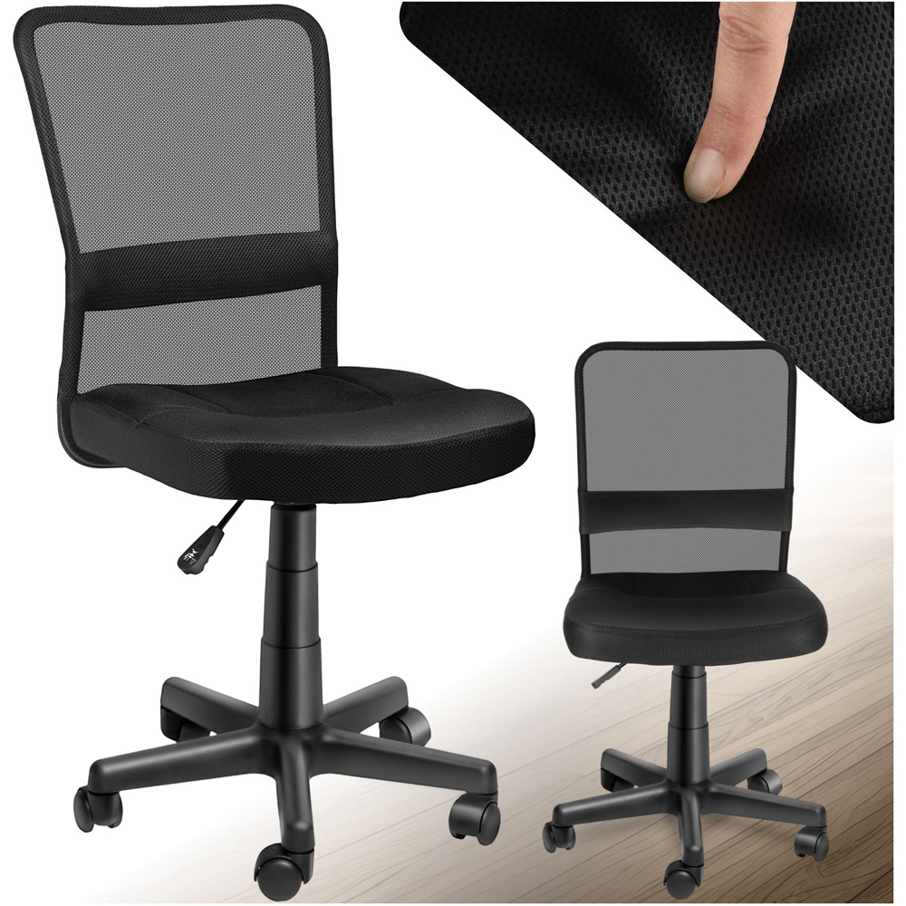 tectake Patrick Black Height Adjustable Padded Office Chair Image 2