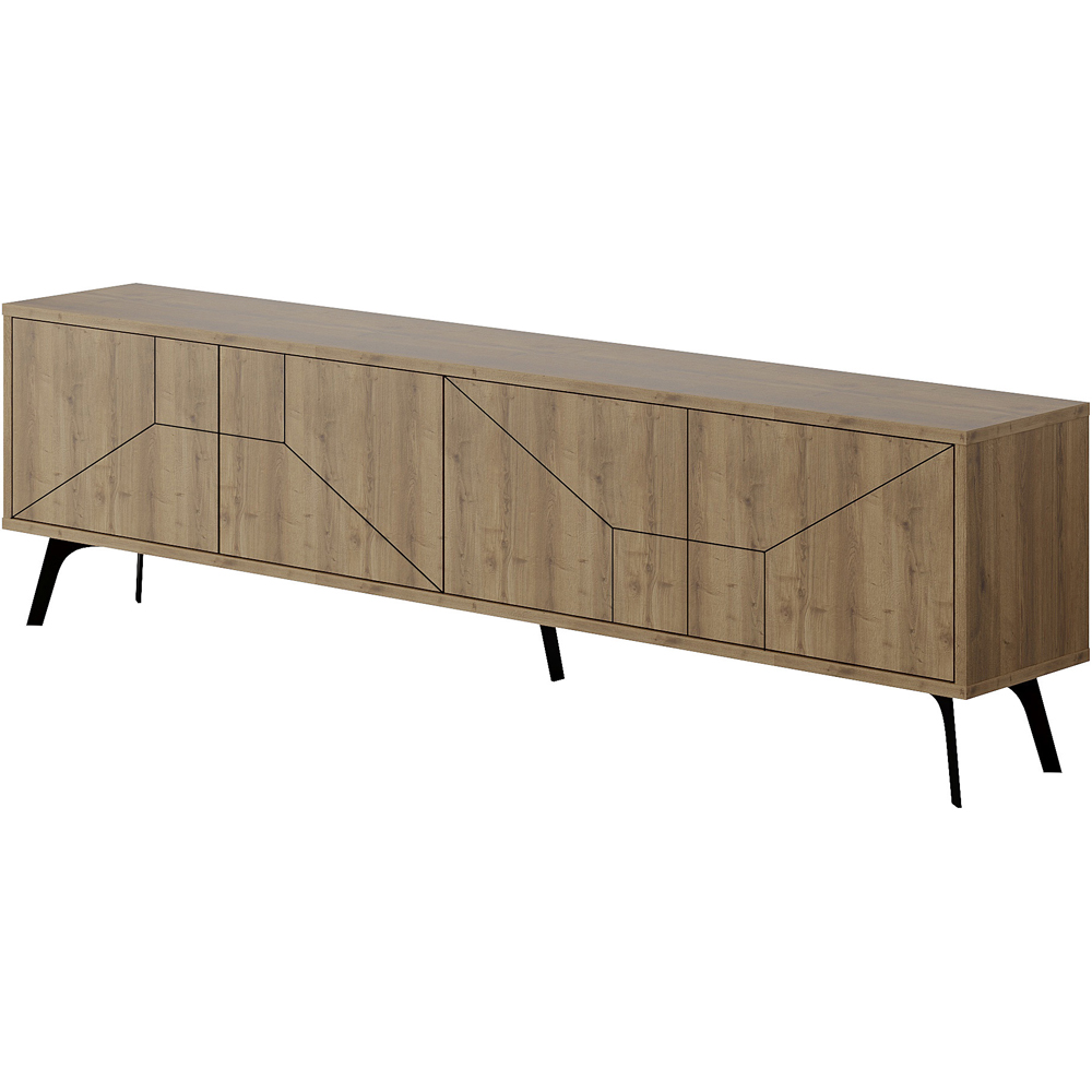 Decortie Dune Dark Oak Effect TV Stand with 4 Doors Image 2