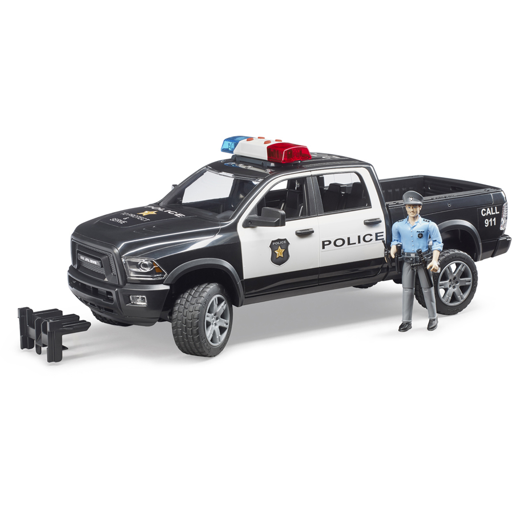 Bruder Kids RAM 2500 Police Truck with Policeman and Accessories Playset Model Image 3