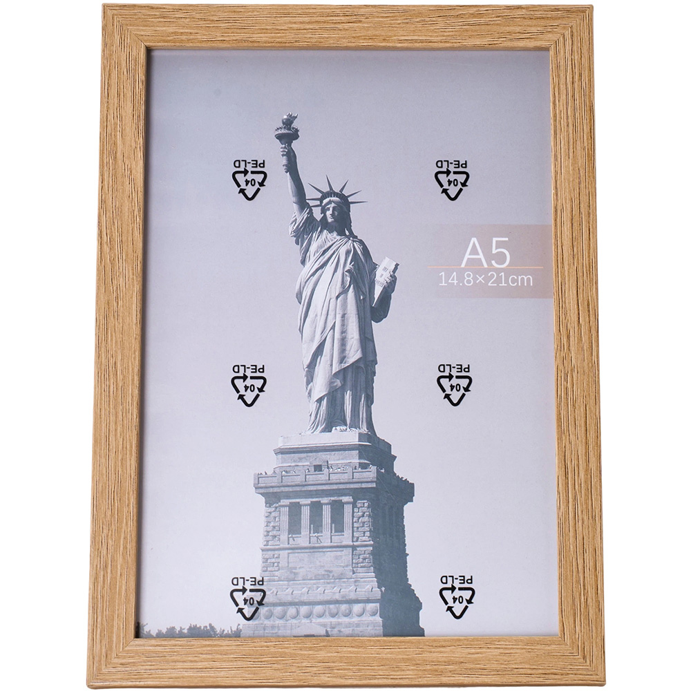 Living and Home Natural Wood Grain Photo Frame 5.8 x 8.3 inch 5 Pack Image 1