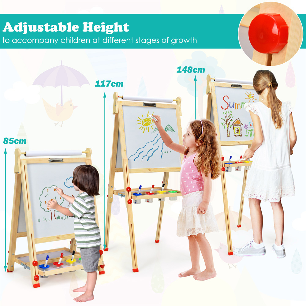Costway Kids 3 in 1 Art Easel with Whiteboard Image 6
