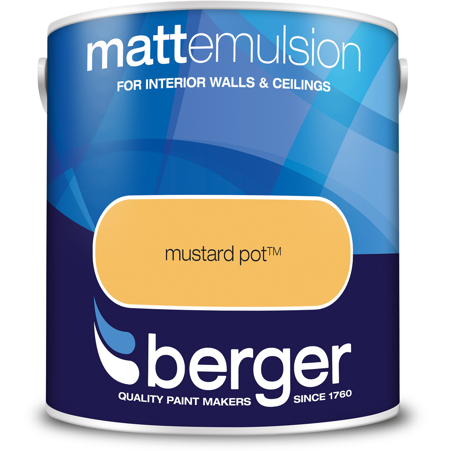 Berger Walls & Ceilings Mustard Pot Matt Emulsion Paint 2.5L Image 2