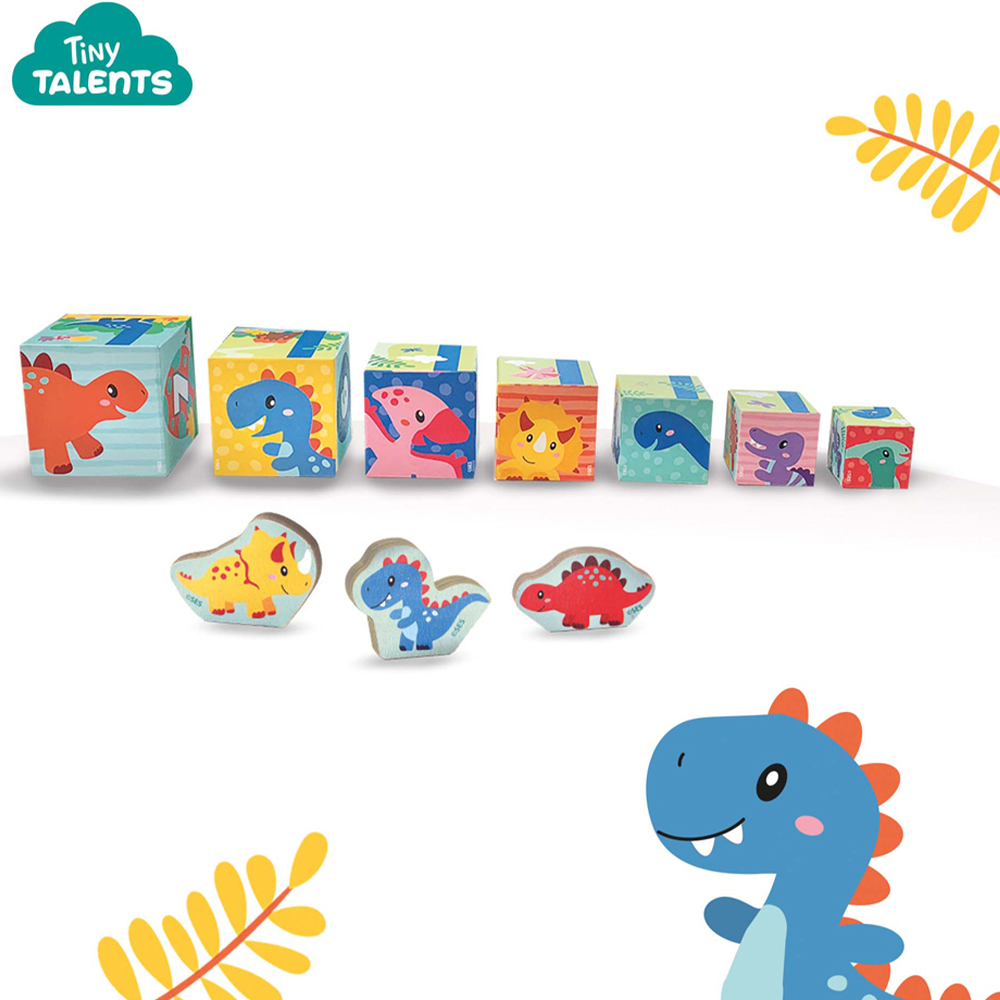 SES Creative Tiny Talents 7-Piece Dinosaur Stacking Blocks Tower Set Image 5