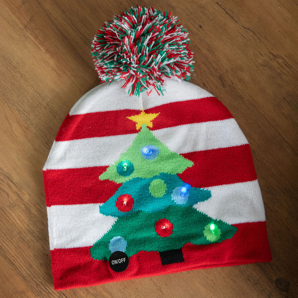 Samuel Alexander 6 Multicoloured LED Christmas Tree Flashing Party Festive Beanie Hat Image 9