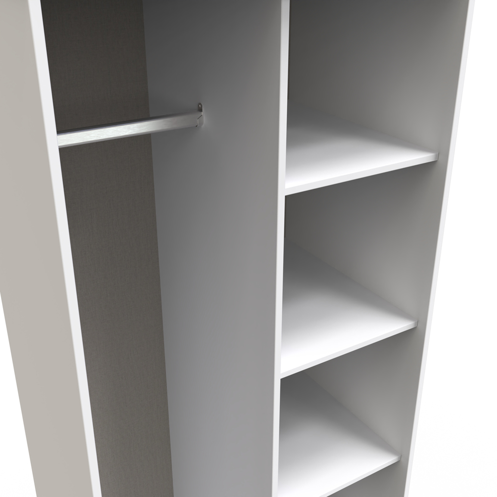 Crowndale Hong Kong 5 Shelf Matt White Tall Open Wardrobe Ready Assembled Image 4