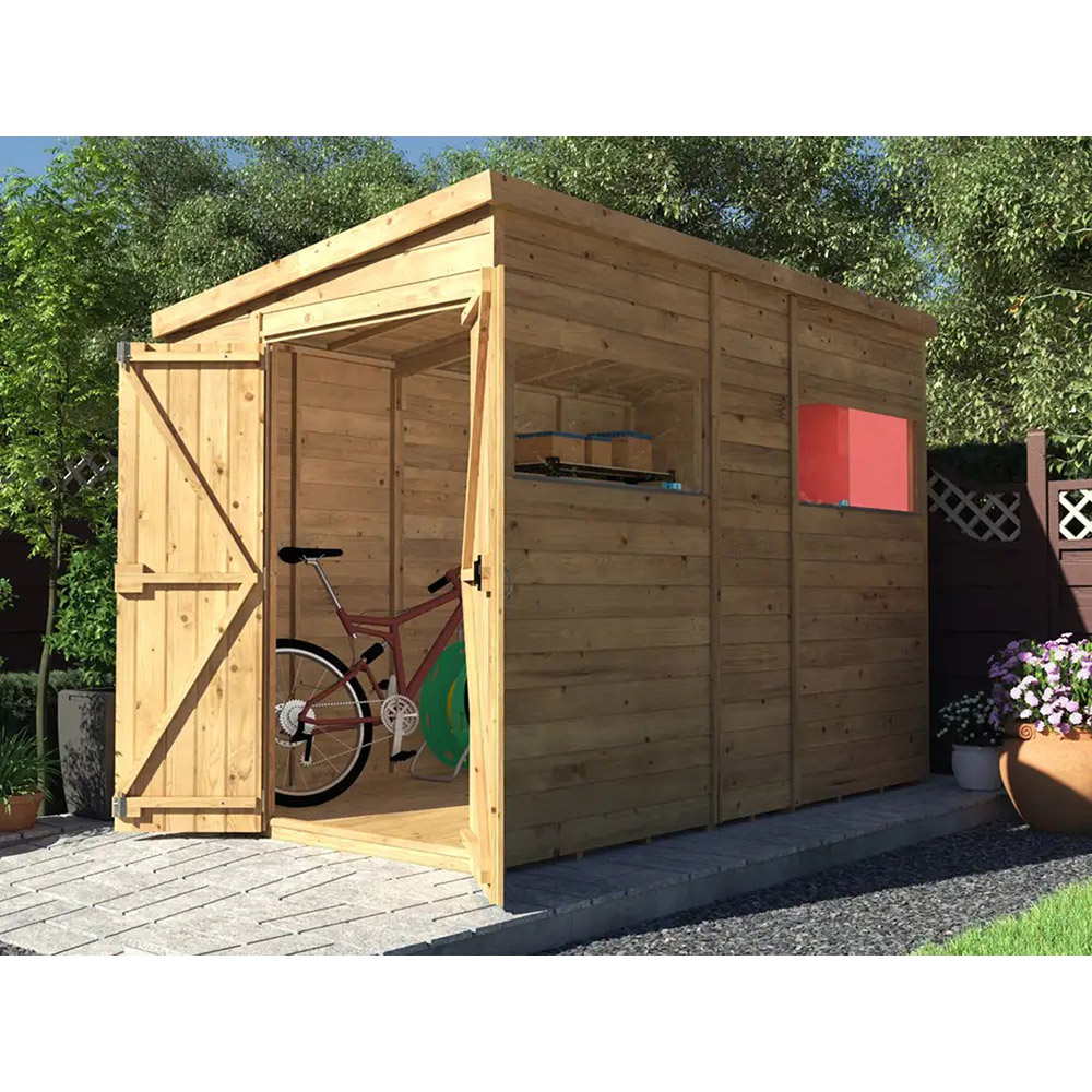 Dunster House Overlord 6 x 10ft Modular Brown Pent Garden Shed Image 2