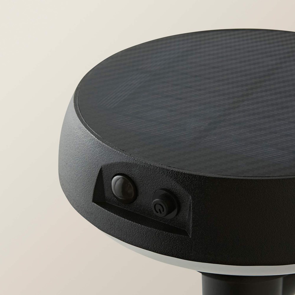 ValueLights Matte Black Solar LED Outdoor Halo Wall Light with PIR Motion Sensor Image 3