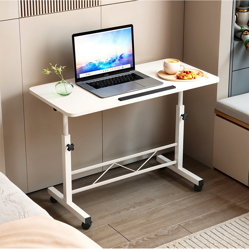 Living and Home Height Adjustable Mobile Laptop Desk White Image 7