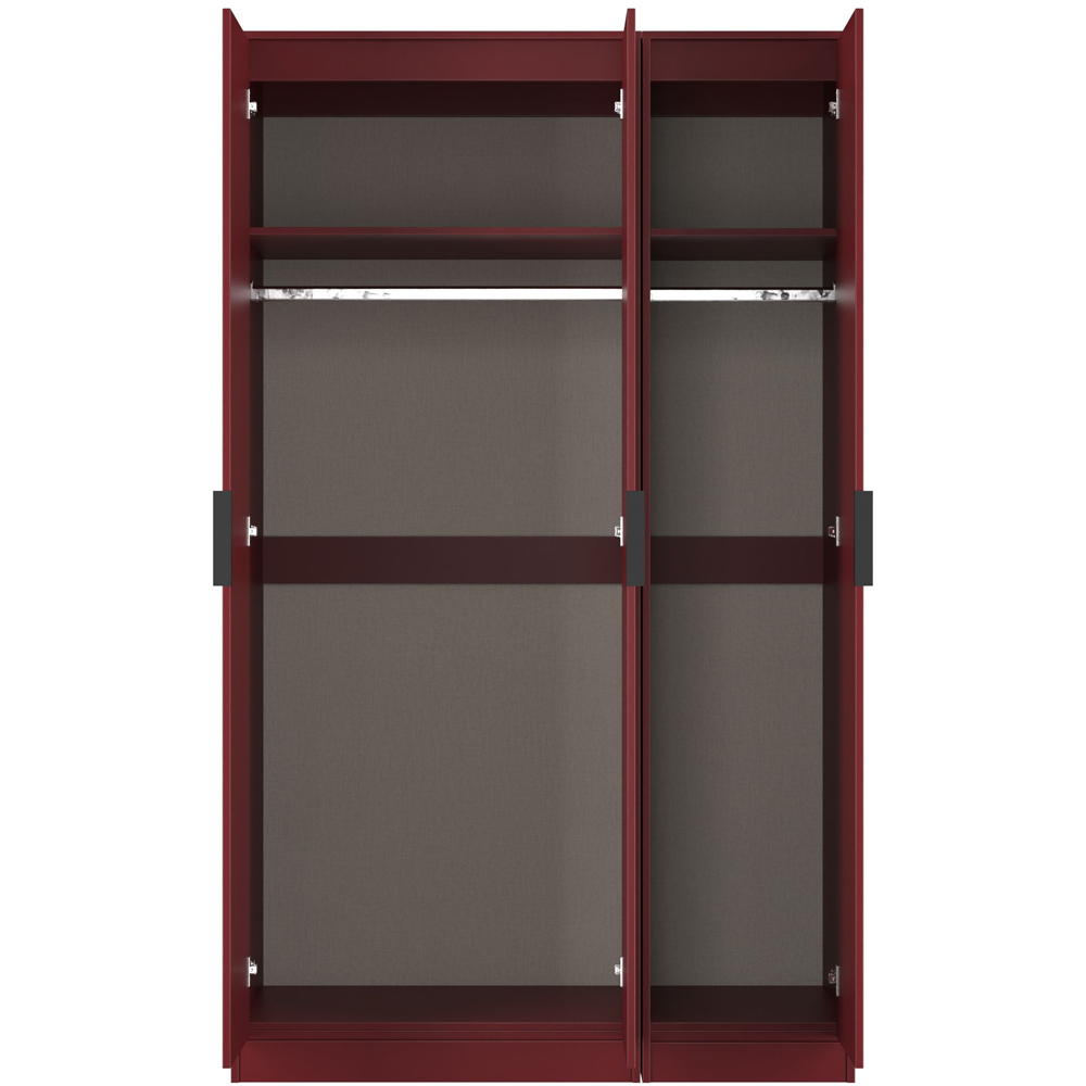 Crowndale Hong Kong 3 Door Red Matt Tall Wardrobe Ready Assembled Image 8