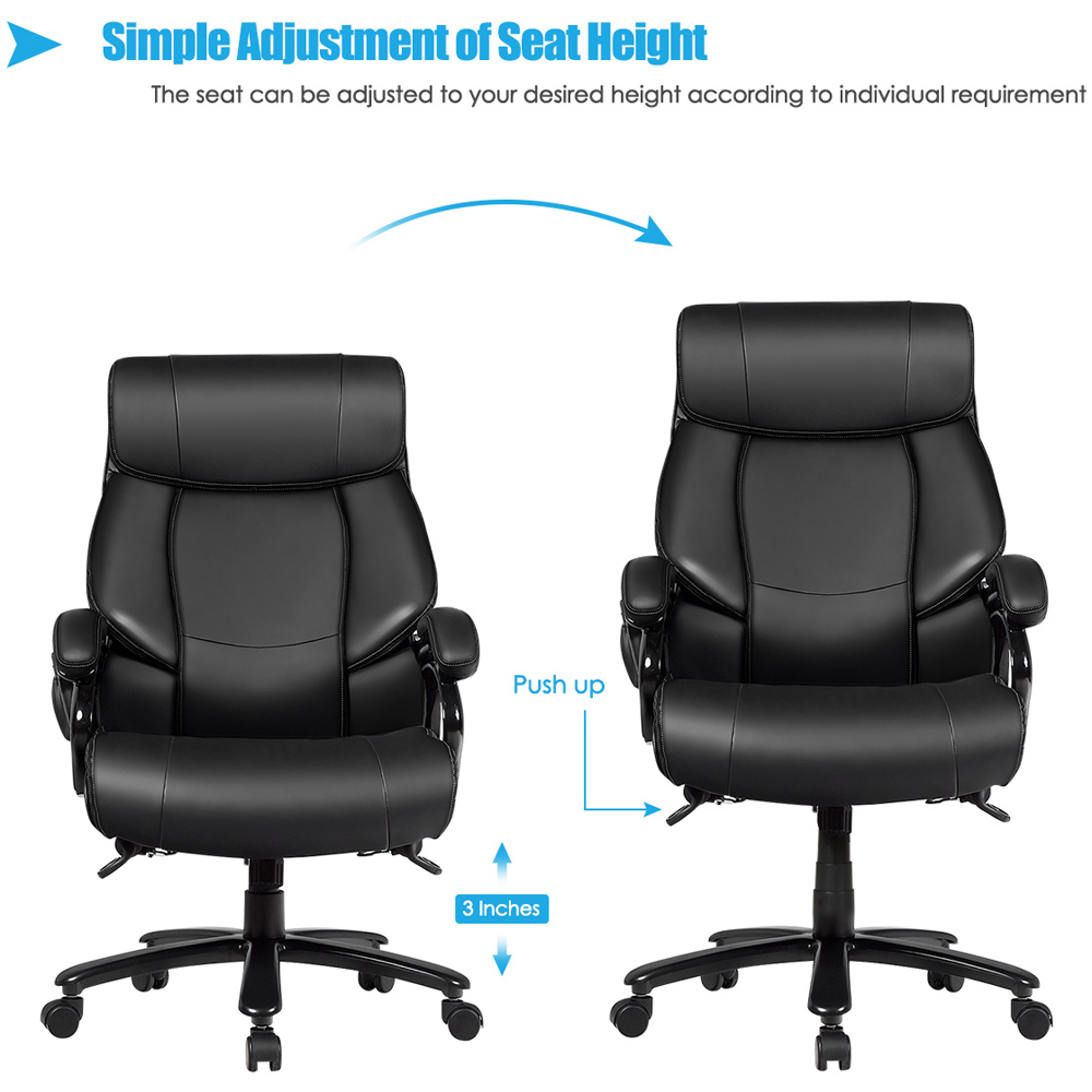 Costway Black PU Leather Massage Chair with Cushion Image 8