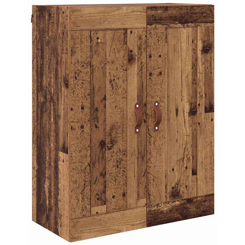 vidaXL 2 Door 3 Drawer Old Wood Slim Highboard with Metal Legs Image 7