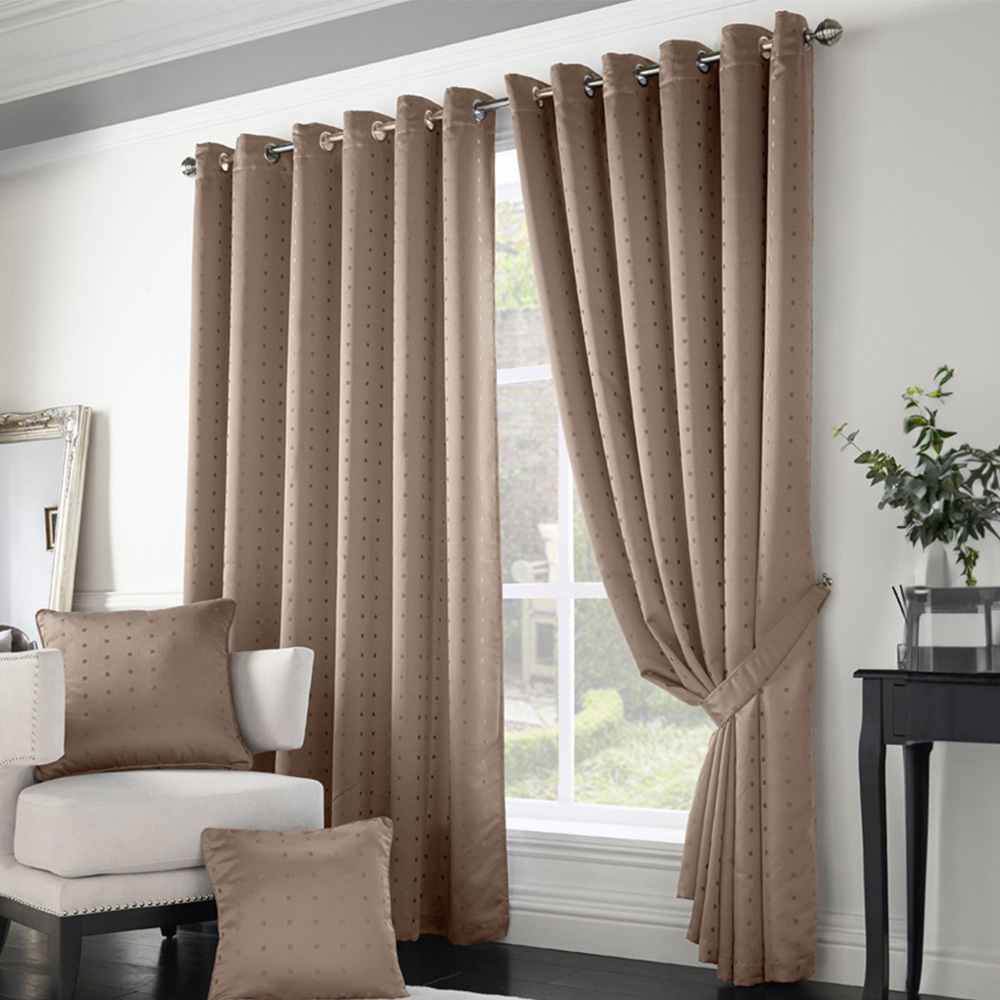 Alan Symonds Madison Latte Ring Top Curtain 229 x 229cm Image 1