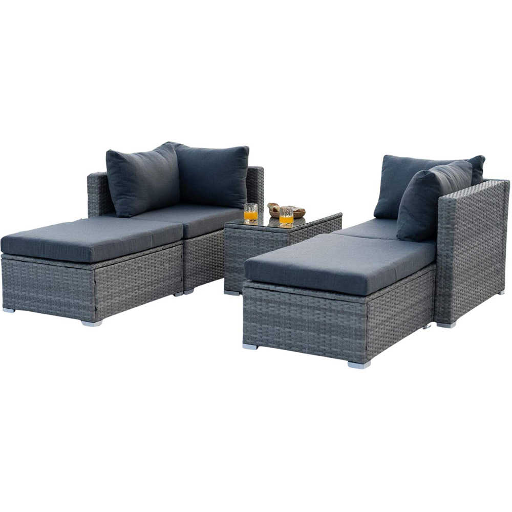 Home Source Solara 4 Seater Grey Garden Lounge Set Image 4