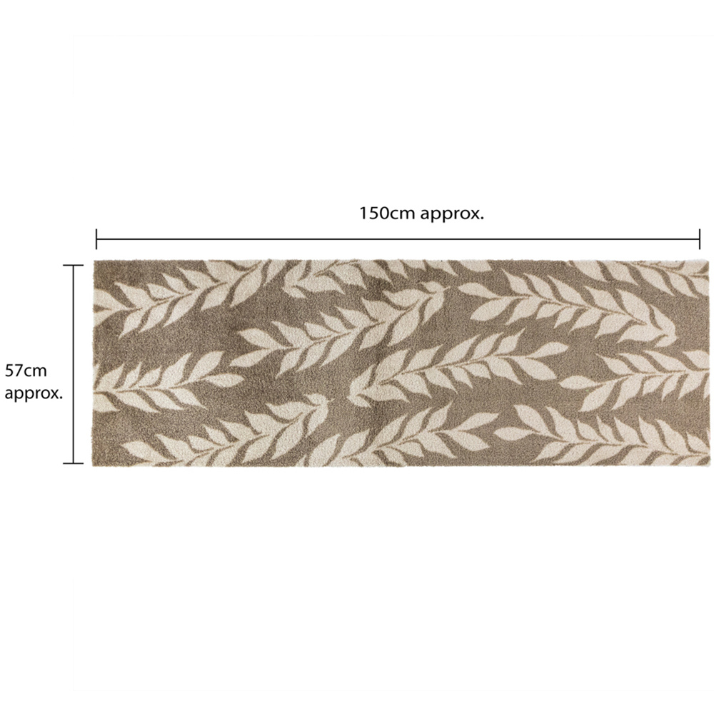 JVL Mega Brown Leaves Latex Backed Door Mat and Runner Set Image 9