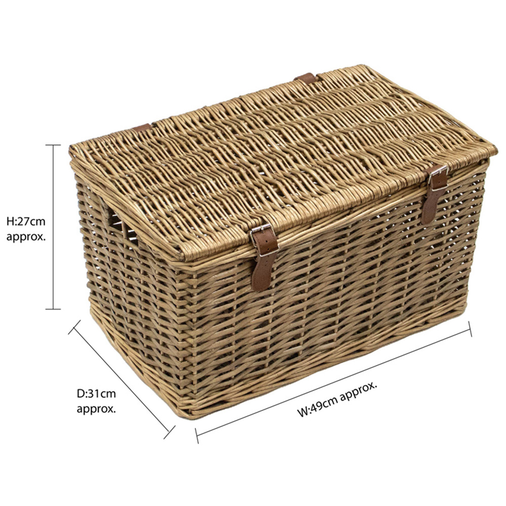 JVL Medium Natural Willow Wicker Storage Hamper Basket Image 8