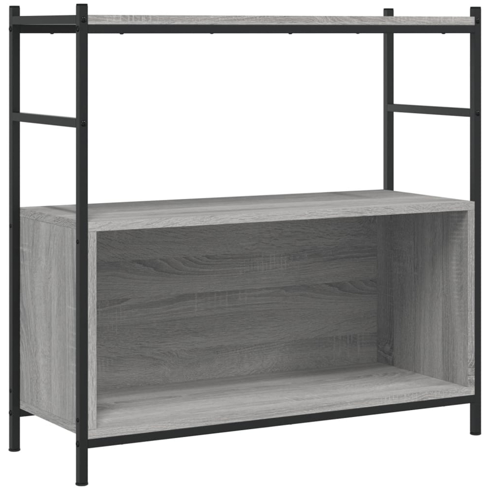 vidaXL Single Shelf Grey Sonoma Bookshelf Image 2