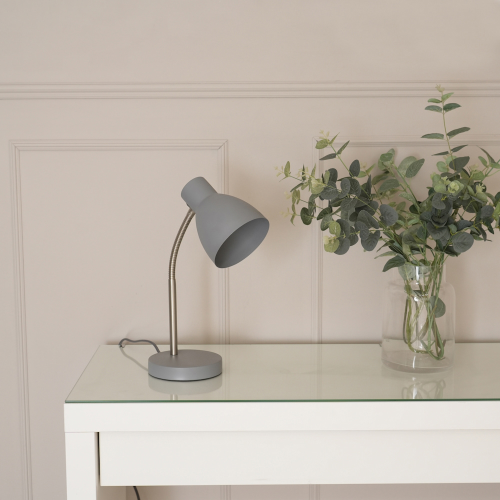 ValueLights Keela Grey Adjustable Flexi Neck LED Desk Table Lamp Image 3