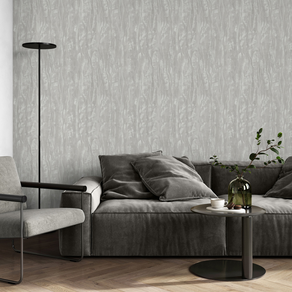 Muriva Renata Metallic Texture Grey Wallpaper Image 7