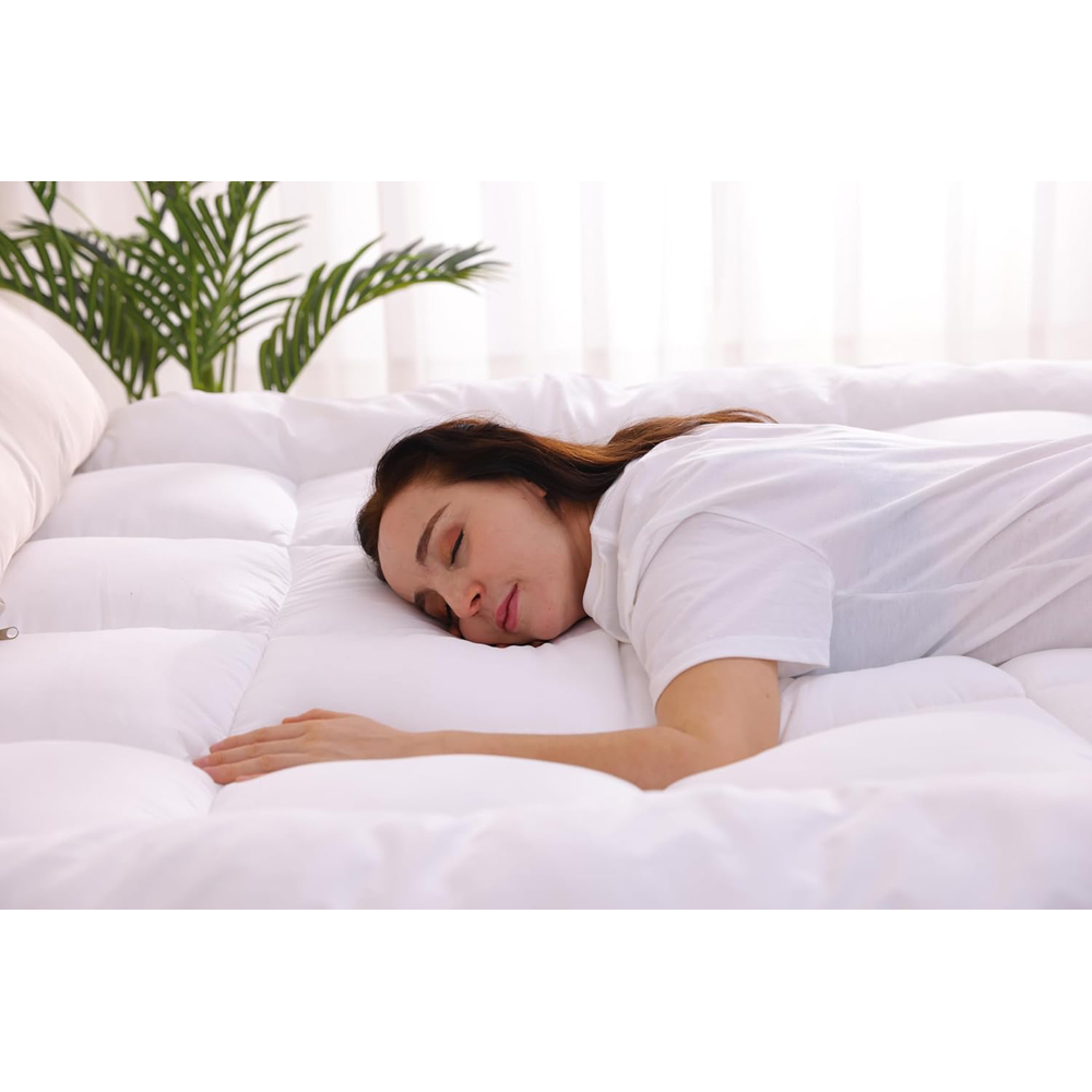 Alivio Double Microfiber Quilted Mattress Topper 4 inch Image 9