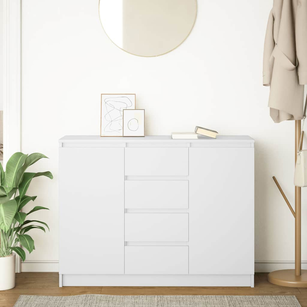 vidaXL 2 Door 4 Drawer White Sideboard Image 3