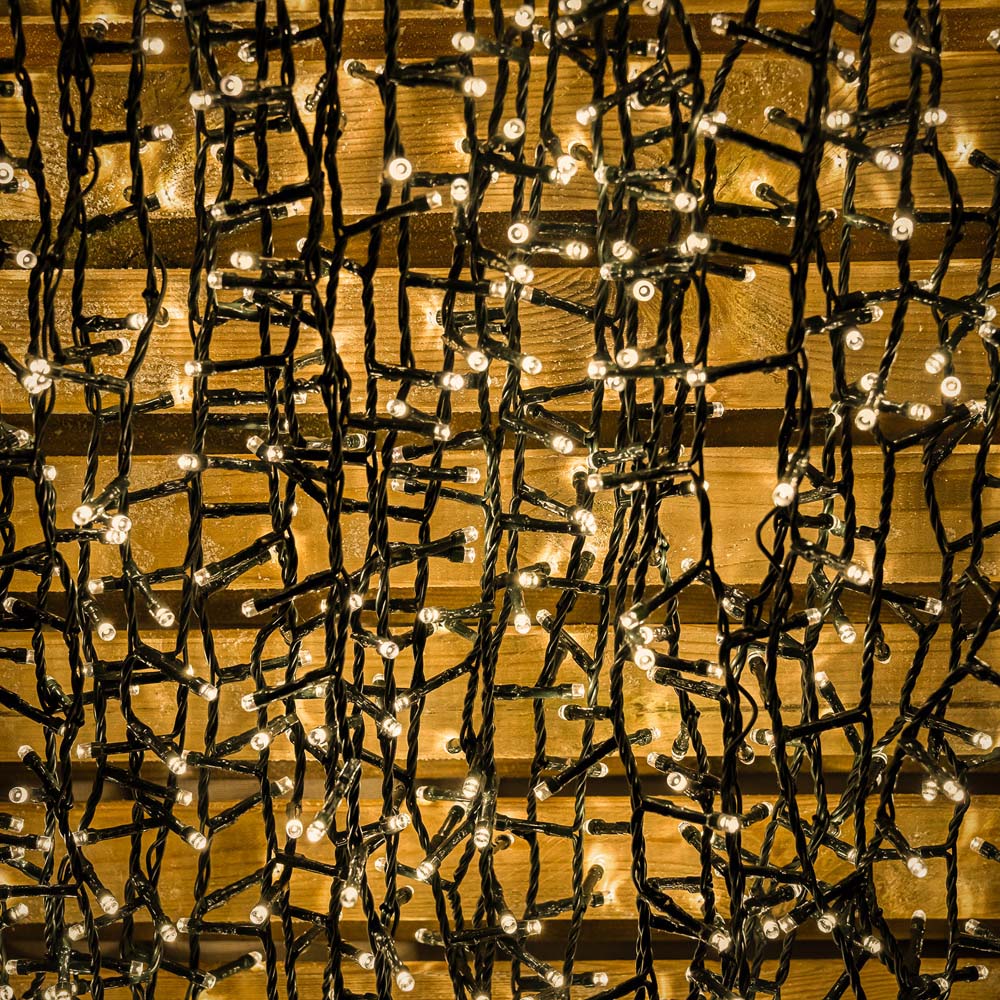 The Christmas Centre 1500 Warm White LED Multifunction Green Cable Compact String Light 37.5m Image 5