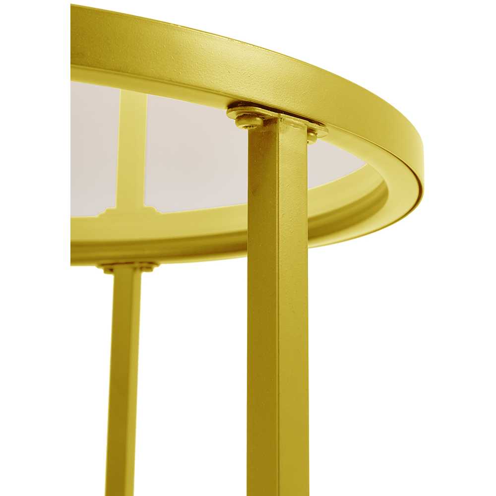 Living and Home Round Gold Glass Nesting Tables Set of 2 Image 6