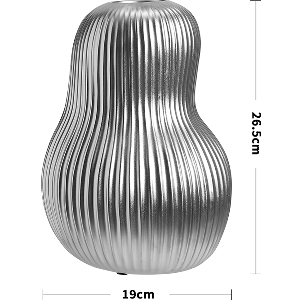 Living and Home Silver Artistic Gourd Flower Vase Image 8