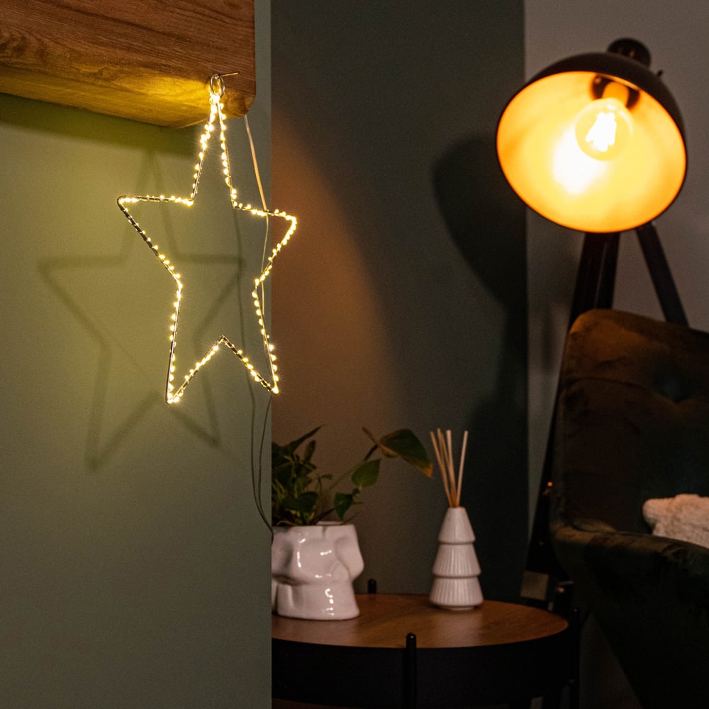 Samuel Alexander Warm White LED Light up Dewdrop Christmas 2D Star 30cm Image 2