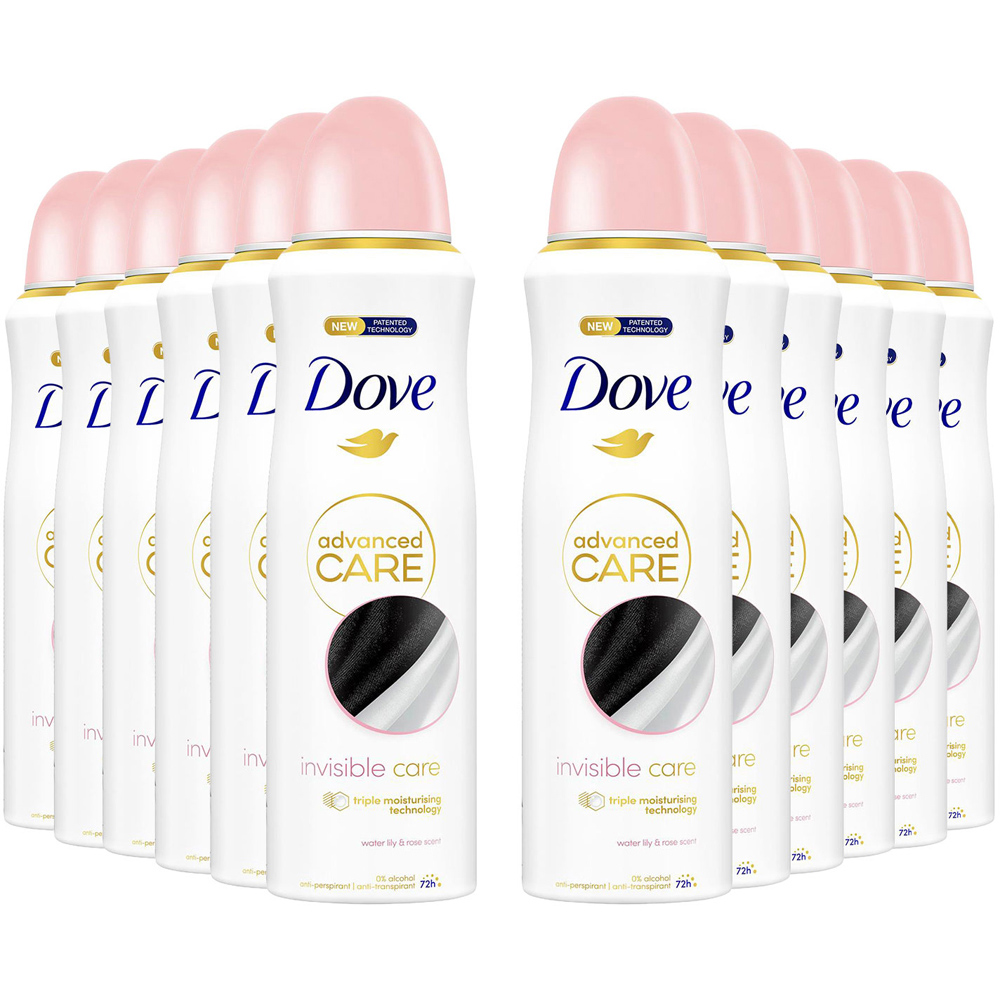 Dove Advanced Care Water Lily and Rose Anti-Perspirant Deodorant Spray 200ml 12 Pack Image 1